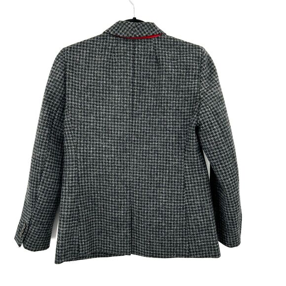 J. CREW Women's Gray Black 100% Wool Houndstooth Blazer Jacket Size 6 Petite - Picture 2 of 8